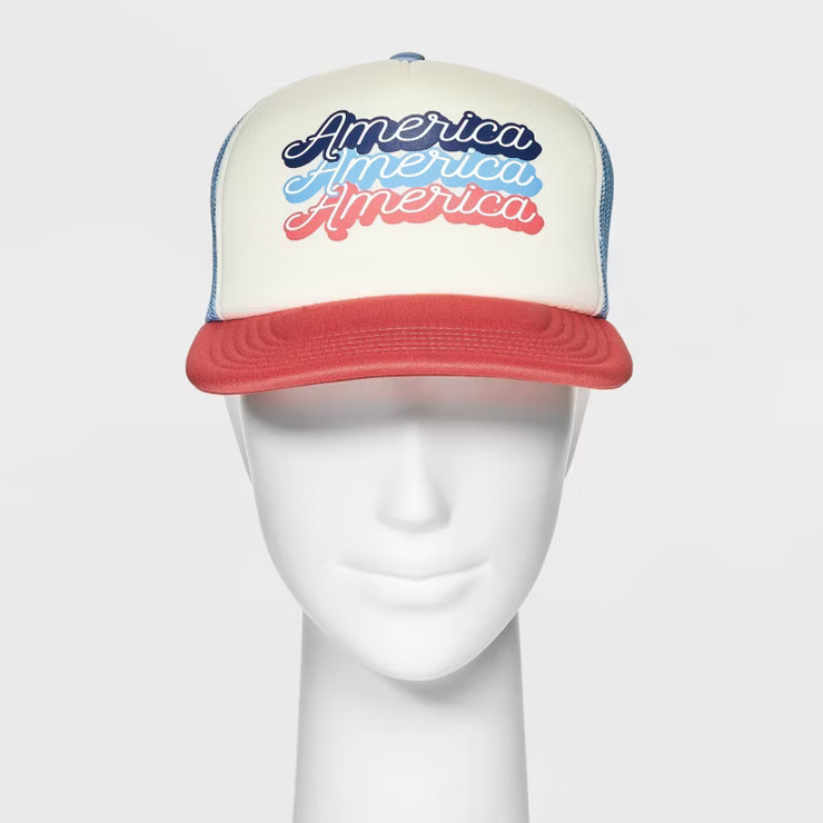 'America' Mesh Back Foam Trucker Hat - Red | Target