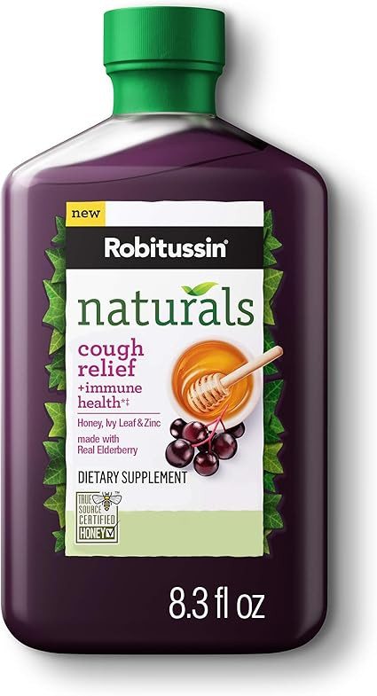 Robitussin Naturals Cough Relief & Immune Health Syrup 8.3oz with Honey, Ivy Leaf & Zinc | Amazon (US)