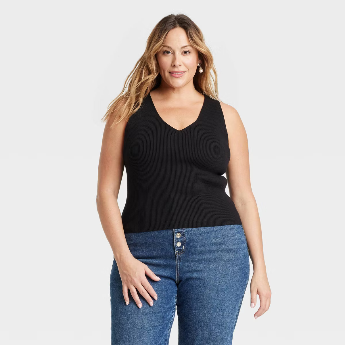 Women's V-Neck Tank Pullover Sweater - Ava & Viv™ | Target
