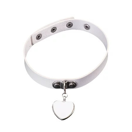 A Necklace Collar Necklace Heart Charm Collar Goth Necklace Leather Choker Fashion Choker | Walmart (US)
