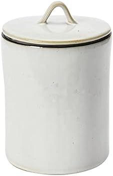 Creative Co-Op Stoneware Food Storage Container with Reactive Glaze Canister, White | Amazon (US)