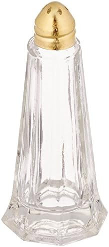 New Star Foodservice 22438 Glass Tower Salt and Pepper Shaker with Gold Plated Top, 1-Ounce, Set ... | Amazon (US)