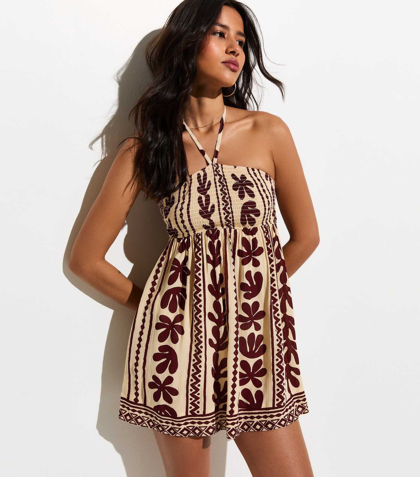 Brown Cactus Print Beach Mini Dress | New Look | New Look (UK)