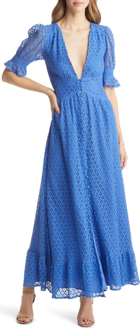 VICI Collection Lace Puff Sleeve Maxi Dress | Nordstrom | Nordstrom