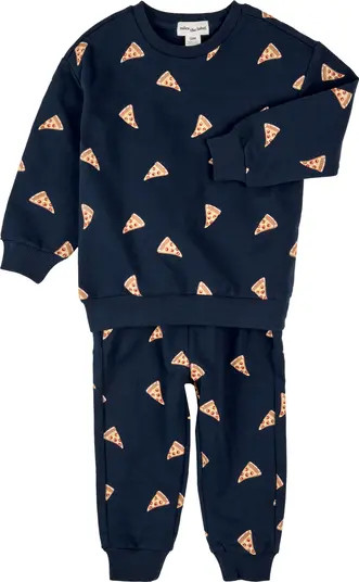 Pizza Print French Terry Sweatshirt & Joggers Set | Nordstrom