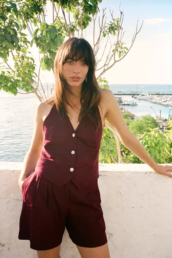 LINEN BLEND HALTER WAISTCOAT | Zara UK