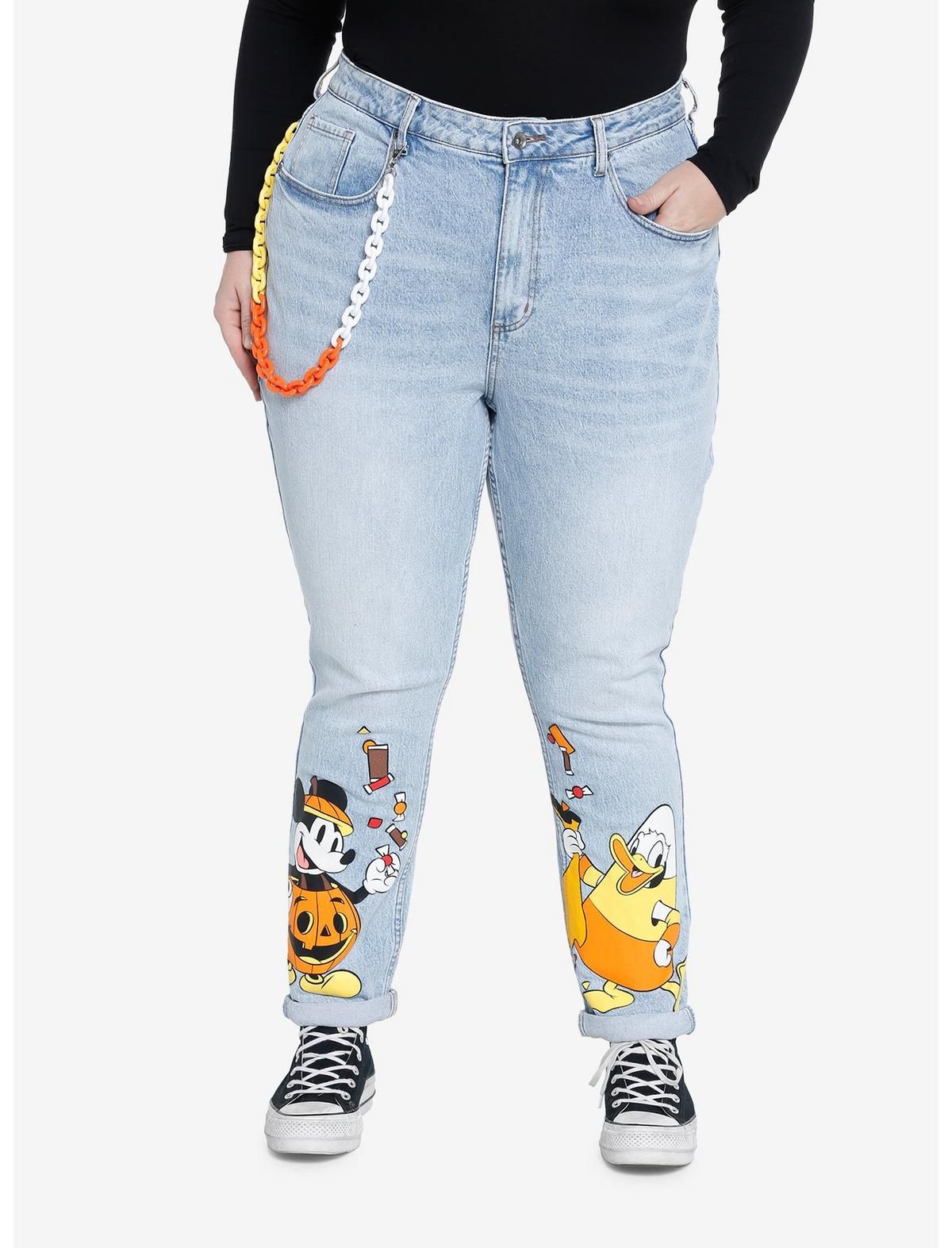 Her Universe Disney Halloween Candy Corn Chain Mom Jeans | Hot Topic | Hot Topic