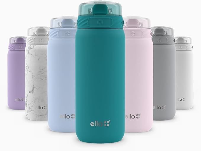Ello Cooper 18oz Kids Stainless Steel Water Bottle with Straw and Carry Handle, Double Walled and... | Amazon (US)