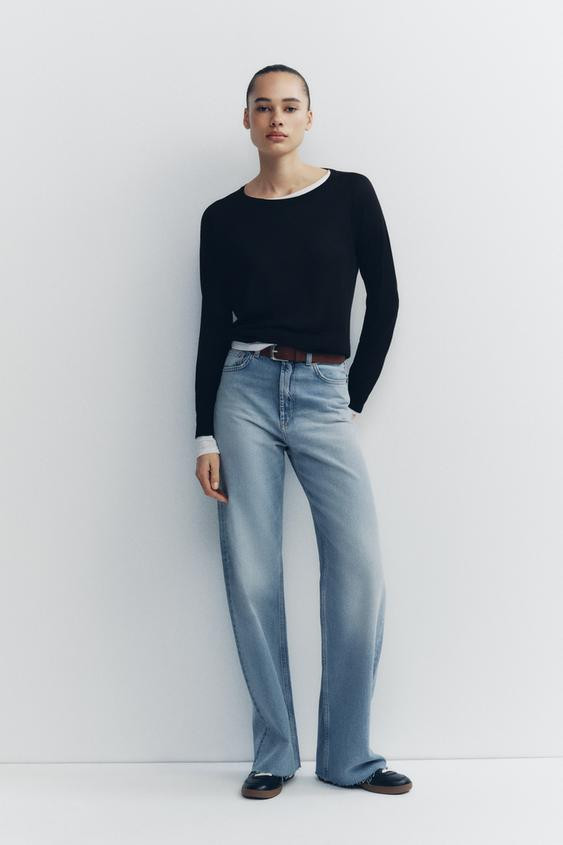 TRF WIDE-LEG HIGH-WAIST JEANS | Zara UK