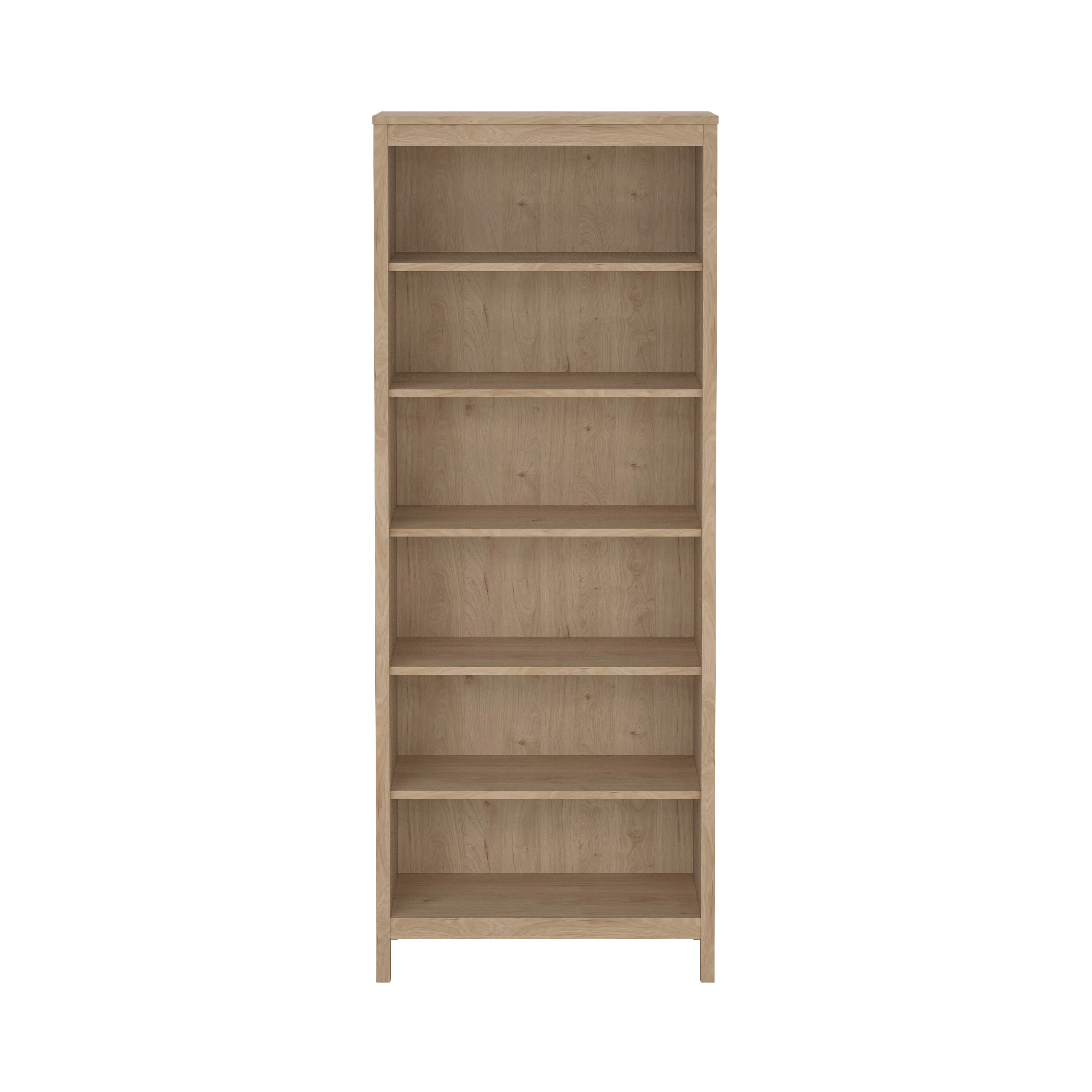 Porch & Den Madrid Adjustable 6 Shelf Bookcase - Jackson Hickory | Overstock