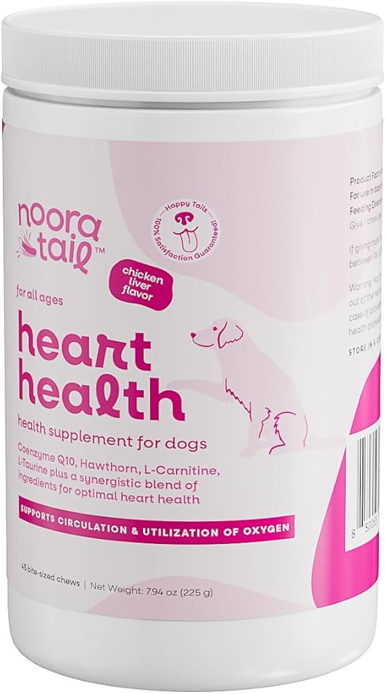Heart Support Supplement for Dogs - L-Taurine, L-Carnitine, EPA and DHA, Coenzyme Q10 - Aids Circ... | Amazon (US)