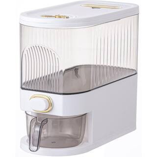 1-Piece Rice Dispenser Bucket Set, 11Lbs Large Grain Container with Lid, Measuring Cup for Household Cereal | The Home Depot