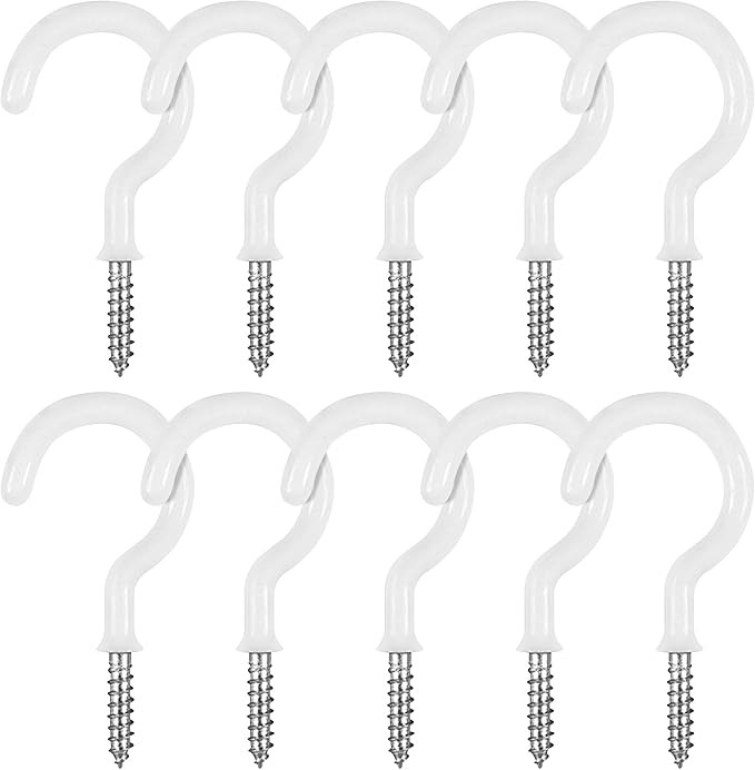 Vinyl Coated Ceiling Hooks - 2.9 inches Multipurpose Screw Hooks for Hanging Plants, Cups, Utensi... | Amazon (US)