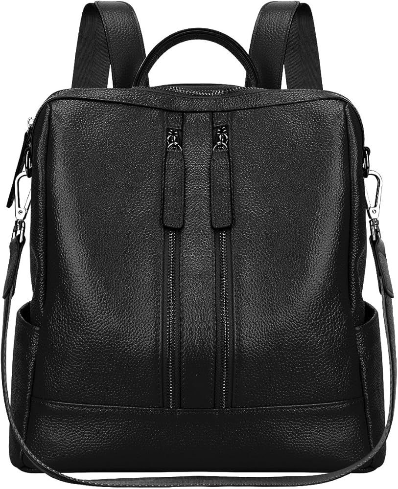 S-ZONE Women Genuine Leather Backpack Casual Shoulder Bag Purse | Amazon (US)