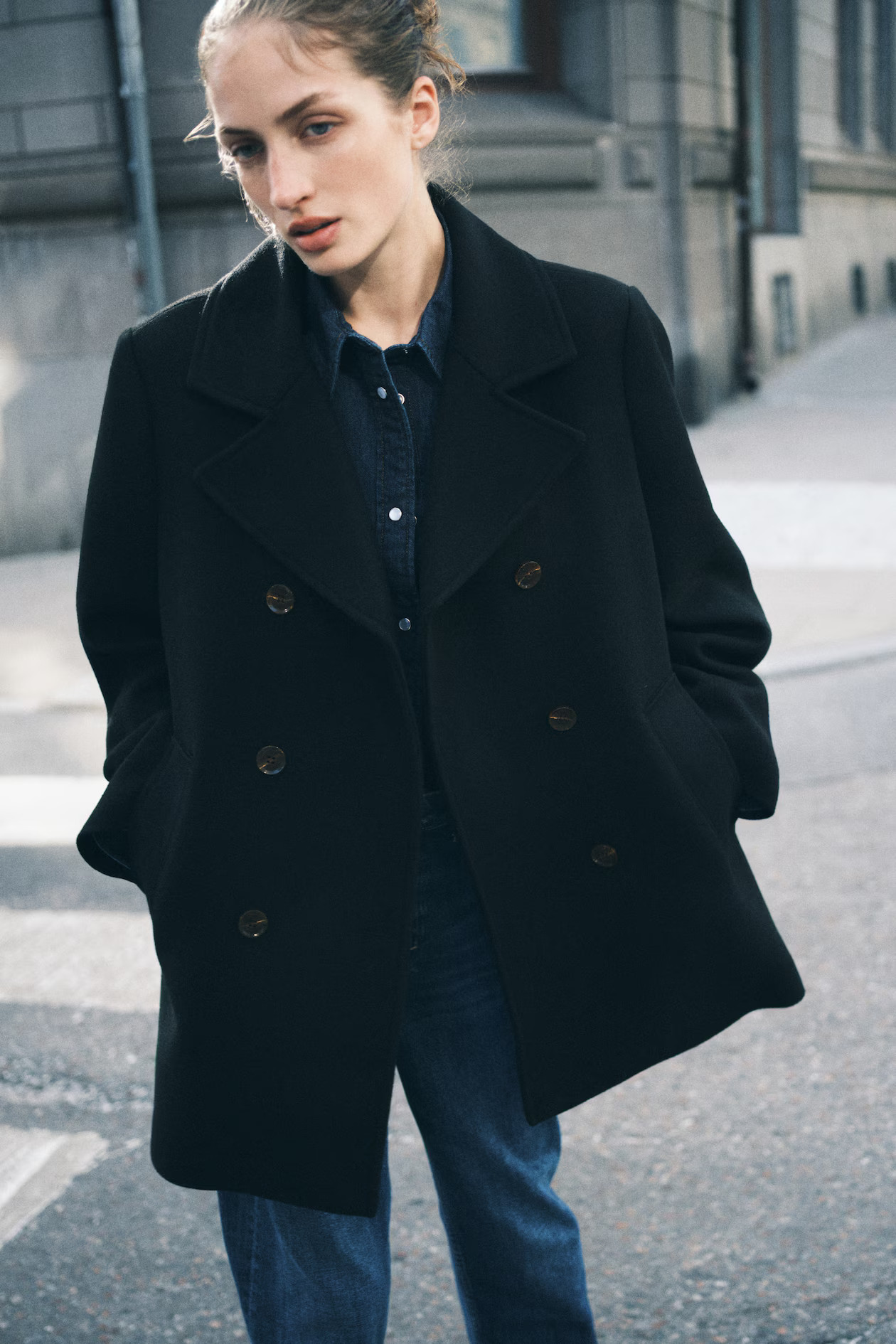 Double-Breasted Twill Coat | H&M (US + CA)