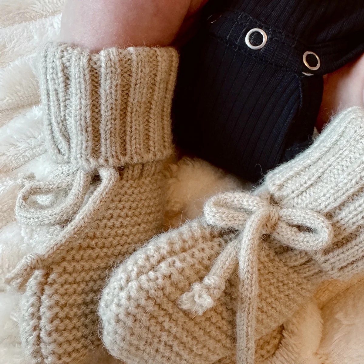 Knit Booties, Cocoa | SpearmintLOVE