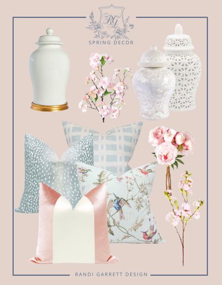Spring decor pink cherry blossoms pink peonies throw pillows white ginger jars 

#LTKSeasonal #LTKSpringSale #LTKhome