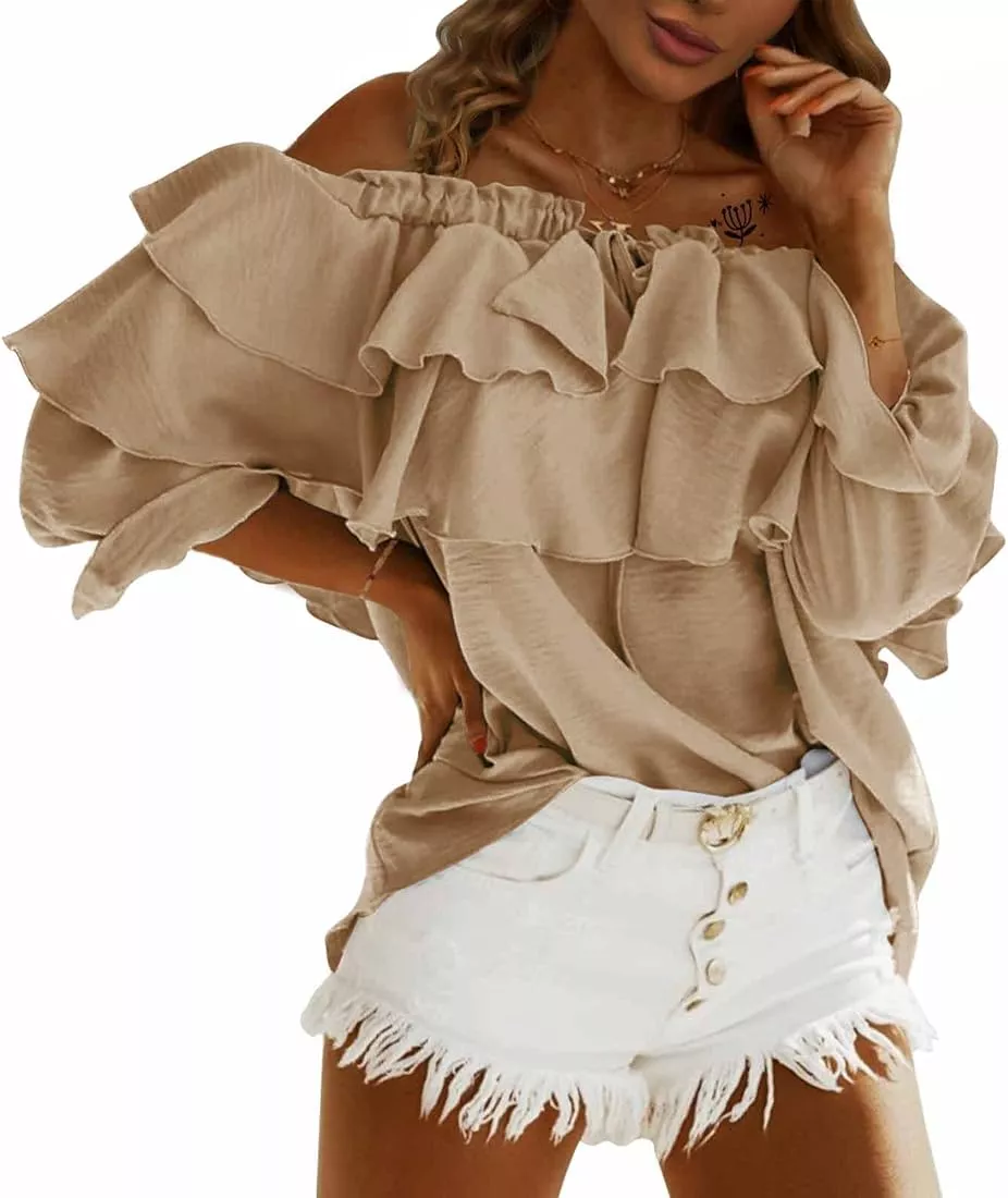 Byinns Women's Off Shoulder Ruffle … curated on LTK