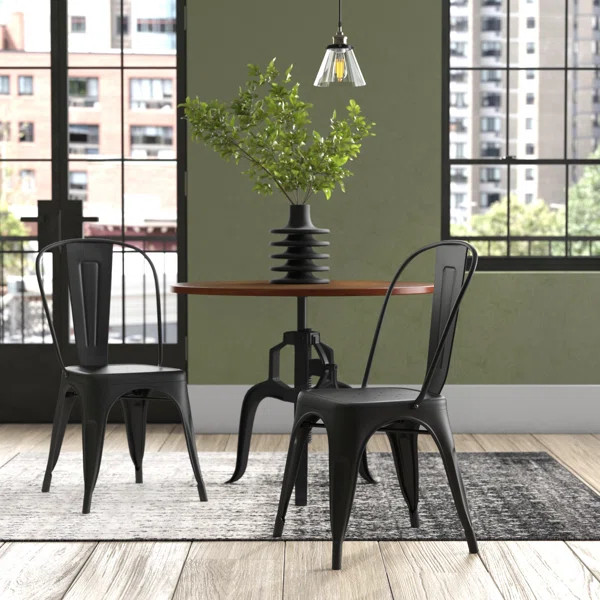 Novack Metal Slat Back Stacking Side Chair (Set of 2) | Wayfair North America