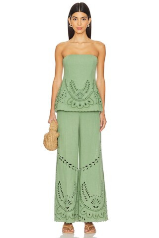 HEMANT AND NANDITA Strapless Top in Green from Revolve.com | Revolve Clothing (Global)