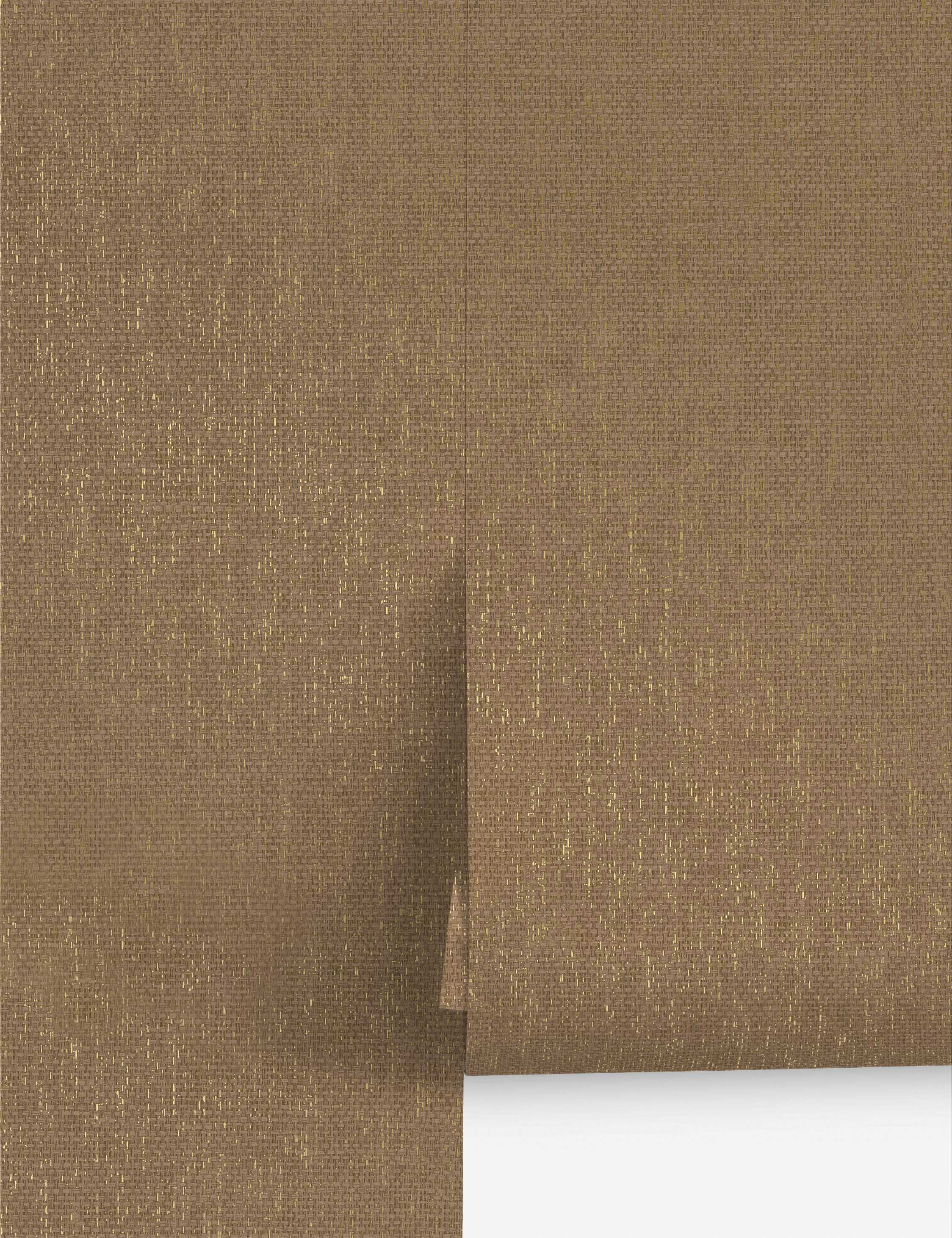 Faux Grasscloth Primitivo Textured Peel + Stick Wallpaper by Jeremiah Brent, Mushroom | Lulu and Georgia 