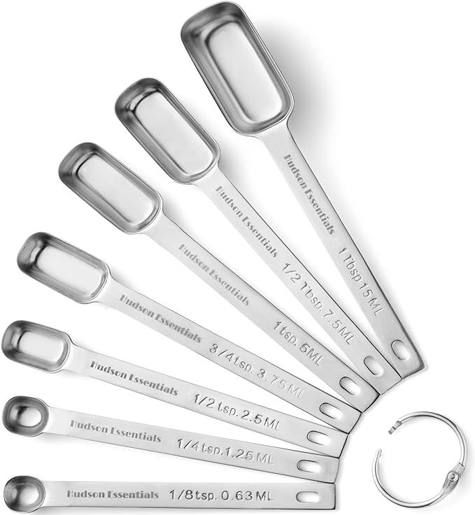 Hudson Essentials Stainless Steel Measuring Spoons Set for Dry or Liquid - Fits in Spice Jars - S... | Amazon (US)