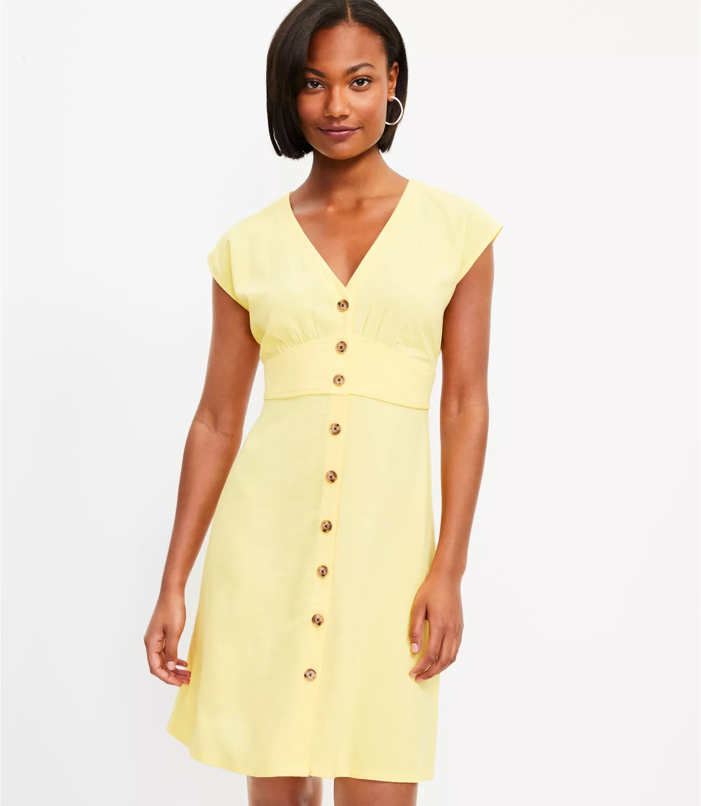 Button Flare Dress | LOFT | LOFT