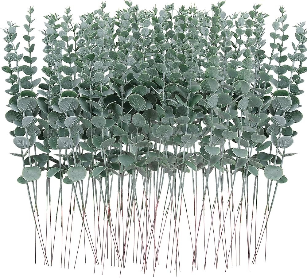 FEQO 72 PCS Artificial Eucalyptus Leaves 15 inch Faux Eucalyptus Branches Eucalyptus Stems Bulk f... | Amazon (CA)