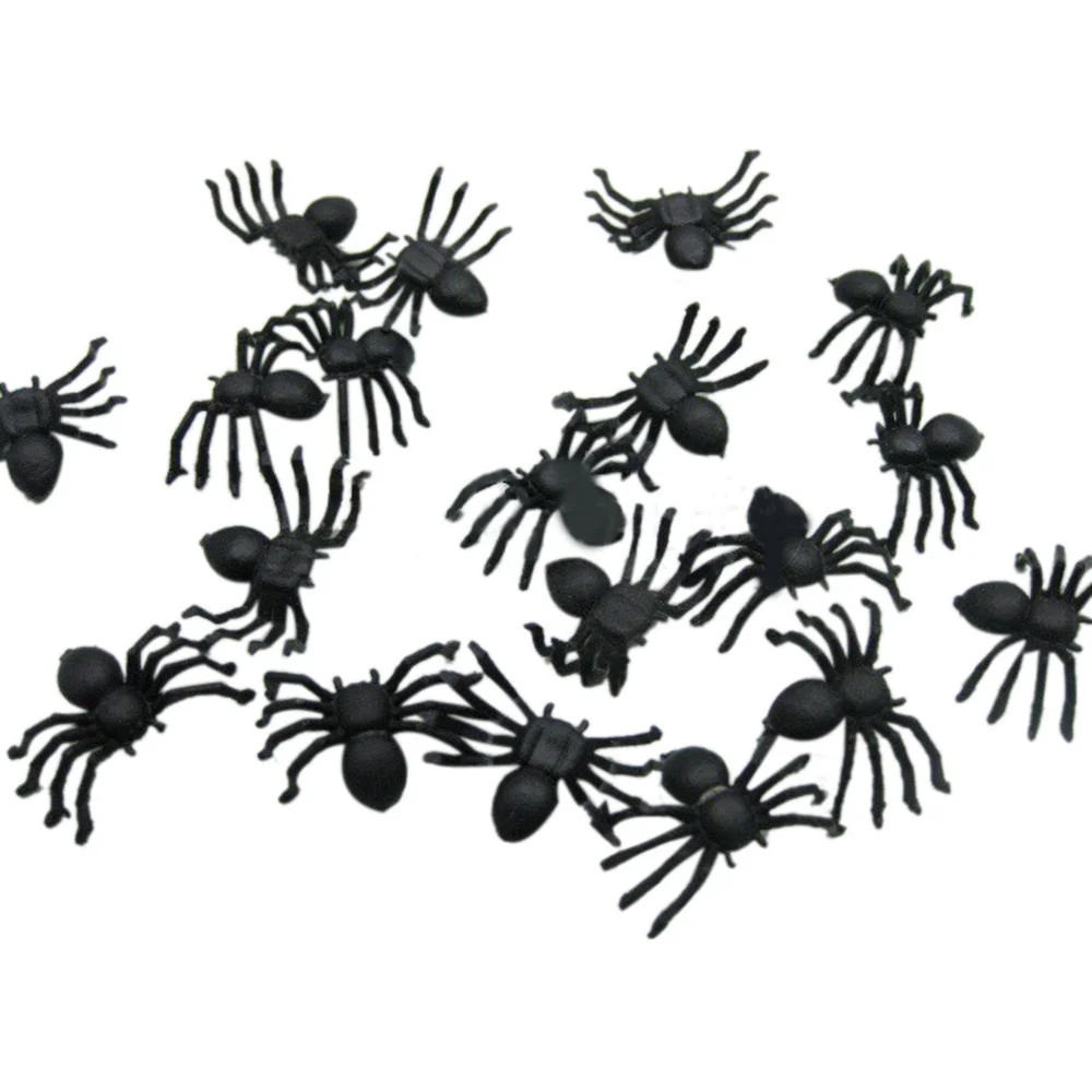 BOBOMOTI 20Pcs Halloween Spider Decorations Plastic Mini Scary Halloween Spider Lifelike Simulate... | Walmart (US)