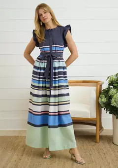 Crown & Ivy™ Sewing Down South x Crown & Ivy™ Wright Short Sleeve Maxi Dress with Sash | Belk