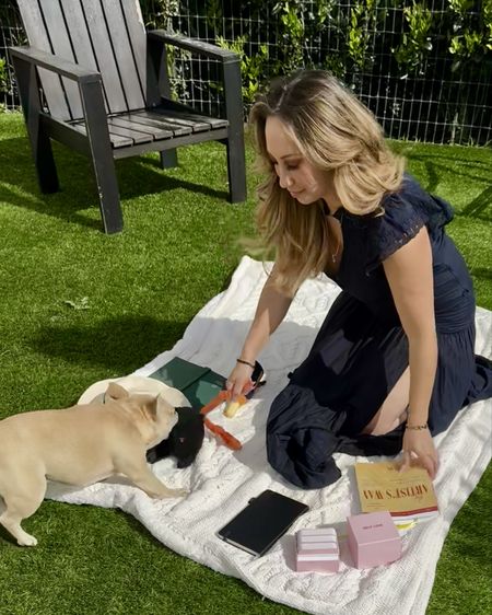 Perfect day to picnic and journal with my one and only, my Frenchie, Ysabella ! How cute is this Veronica Beard maxi dress? Material is super light yet not sheer. Perfect for Summer! 😍

#LTKSeasonal #LTKHome #LTKStyleTip