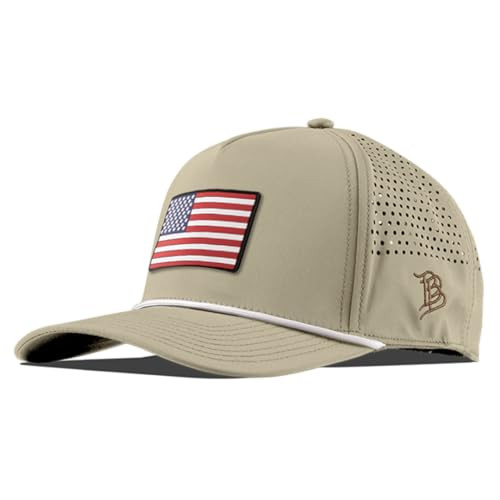Branded Bills Old Glory PVC Curved 5 Panel Rope Hat, Desert, Fits 7-7 7/8, Adjustable Snapback | Lightweight, Comfort Stretch, & Quick Dry Baseball Cap | Amazon (US)