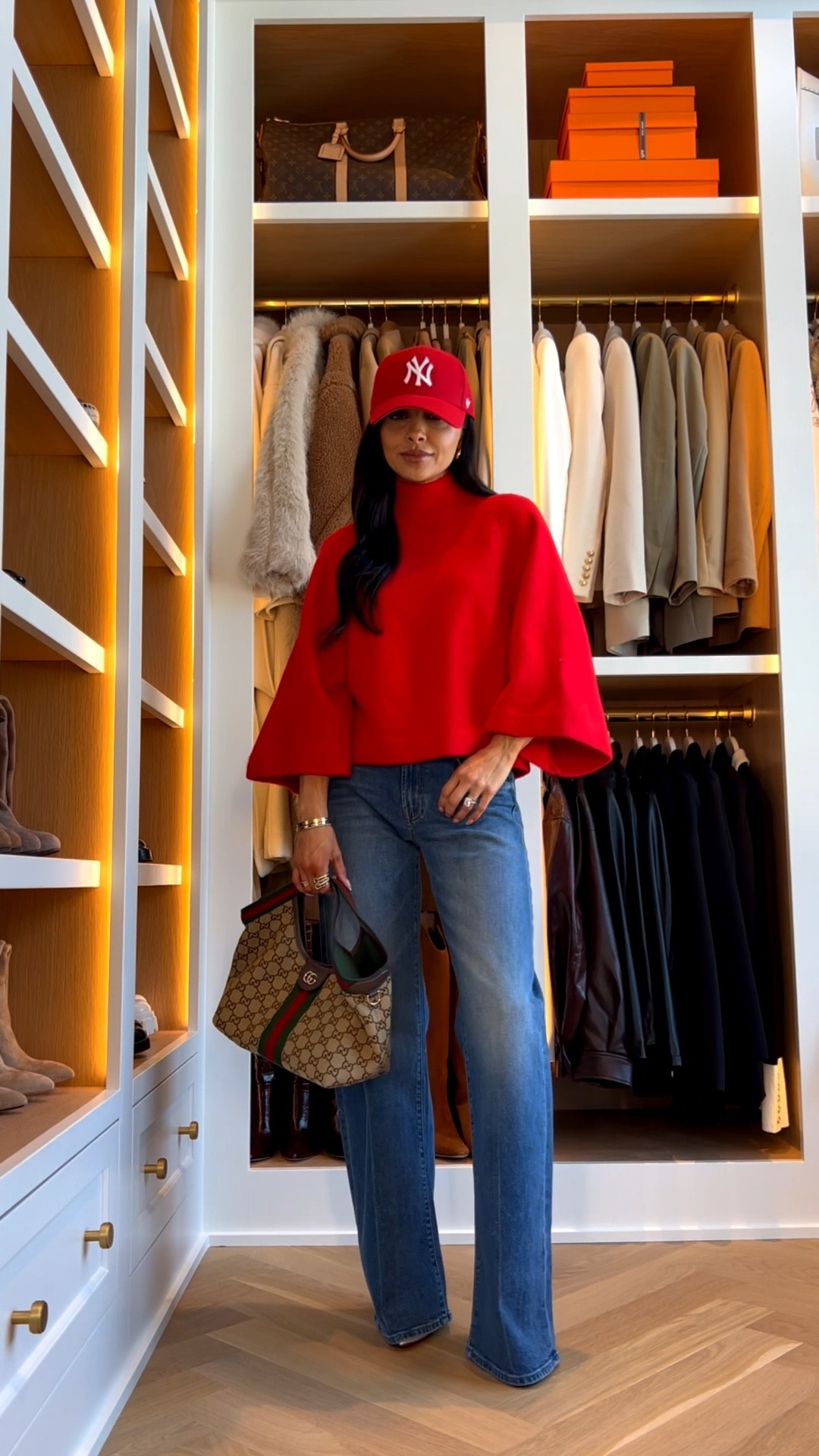 Winter outfit ideas
Zara red sweater - perfect for Valentine’s Day / romantic knits 
Mother lasso jeans
Gucci giglio bag 

#LTKPetite #LTKootd #LTKSeasonal