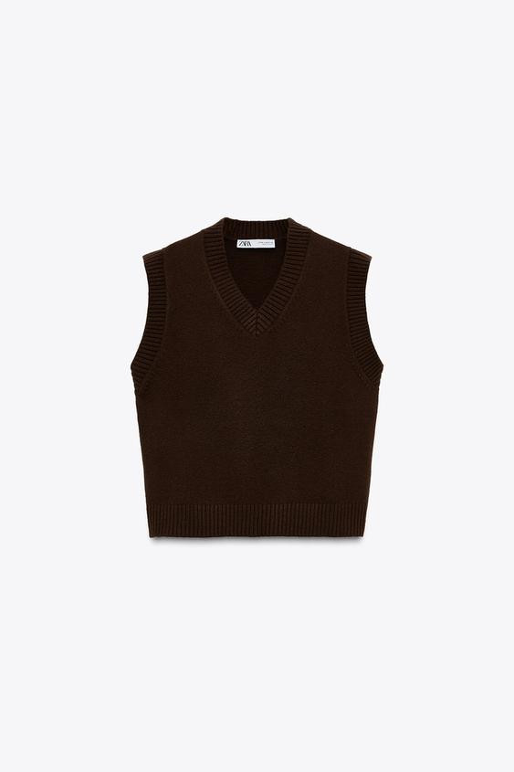 BASIC KNIT SWEATER VEST | Zara US