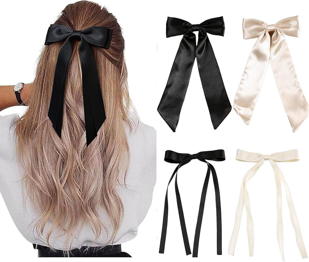 Hair Clip for Women, Velvet Mini Bow Alligator Clips Long Soft Small Coquette Bows Ribbon Bowknot... | Amazon (US)