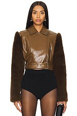 Camila Coelho Florencia Moto Jacket in Espresso Brown from Revolve.com | Revolve Clothing (Global)
