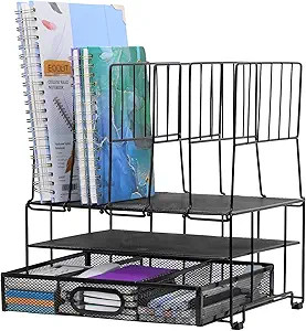 EOOUT Office Desk Organizer, Desk Organizer and Accessories with 5 Upright Sections, File Organiz... | Amazon (US)
