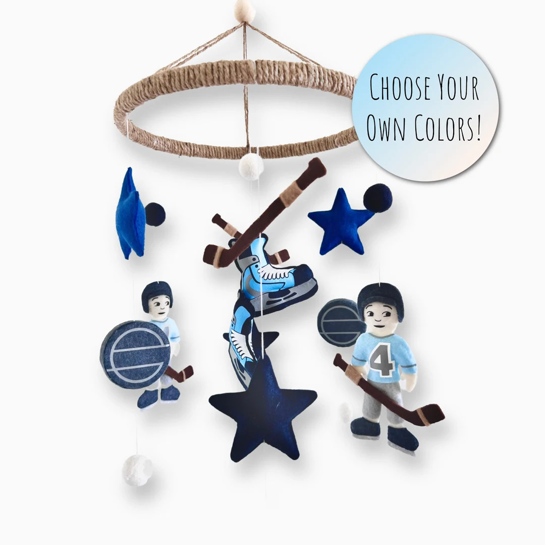 Sport Baby Mobile | Hockey Baby Mobile | Hockey Nursery | Sports Nursery | Baby Shower Gift | Hoc... | Etsy (US)
