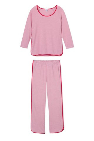 Pima Long-Long Set in Classic Red | LAKE Pajamas