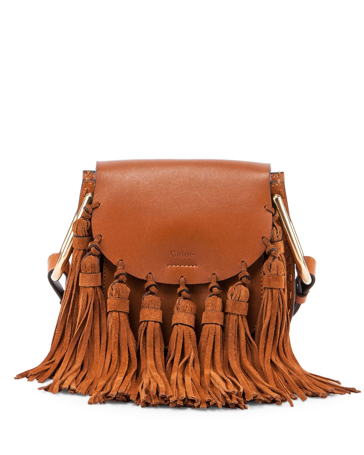 Hudson Mini Fringe Shoulder Bag, Caramel - Chloe | Neiman Marcus