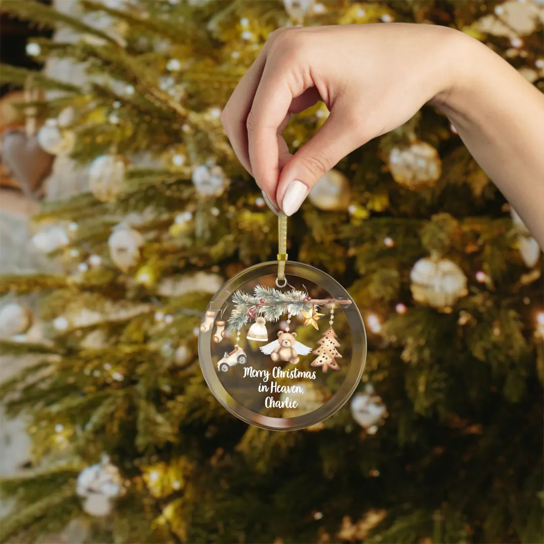 Custom Christmas in Heaven Glass Ornament, Baby Loss Remembrance Ornament, Personalized Loved One... | Etsy (US)