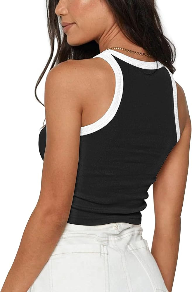 AUSELILY Womens Tank Top Womens Round Neck Basic Racerback Ribbed Tank Top Women | Amazon (US)