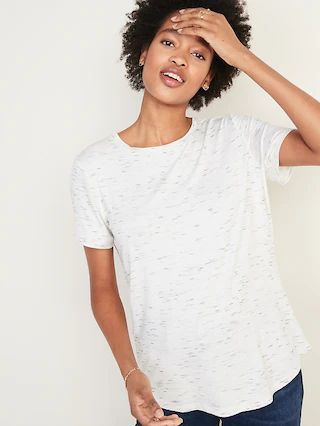 Luxe Space-Dye Crew-Neck Tee for Women | Old Navy (US)