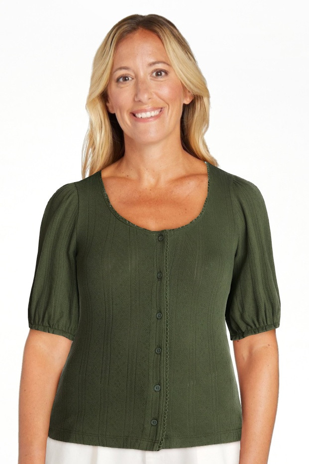 Time and Tru Women's Pointelle Top with Short Sleeves, Sizes XS-XXXL | Walmart (US)