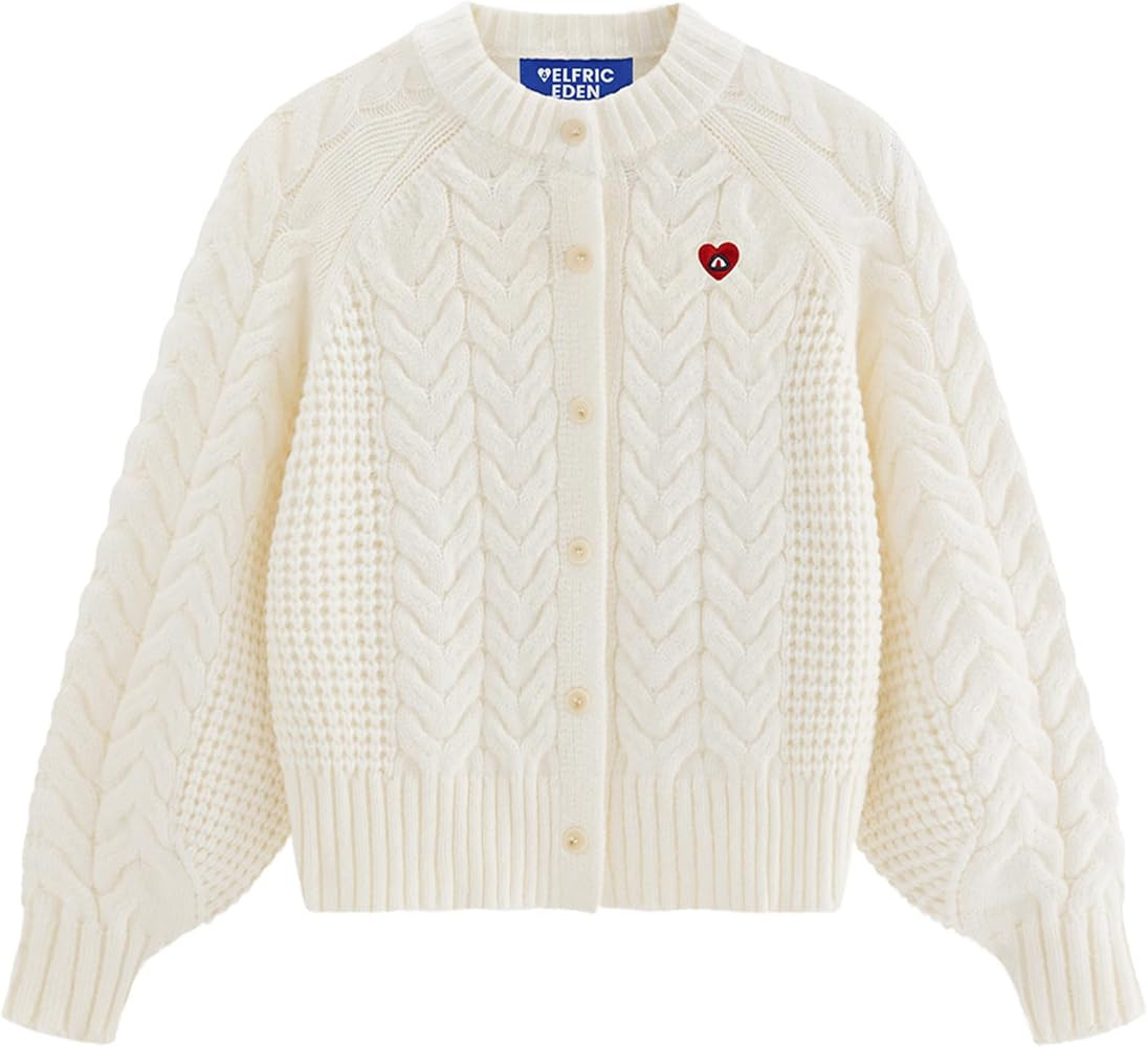 Aelfric Eden Chunky Cardigan Sweaters for Women Oversized Cable Knit Open Front Cardigans Long Sl... | Amazon (US)