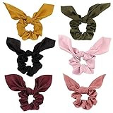 WeTest 6 Pack Elastics Hair Scrunchies, Bow Scrunchies (6 Pack Hair Scrunchies) | Amazon (US)