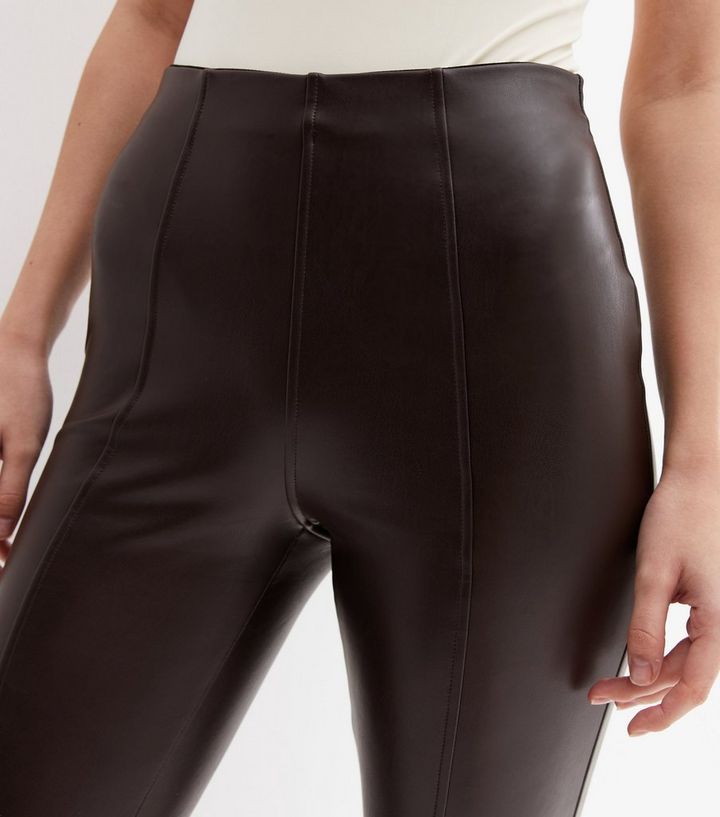 Dark Brown Leather-Look High Waist Leggings
						
						Add to Saved Items
						Remove from Sav... | New Look (UK)