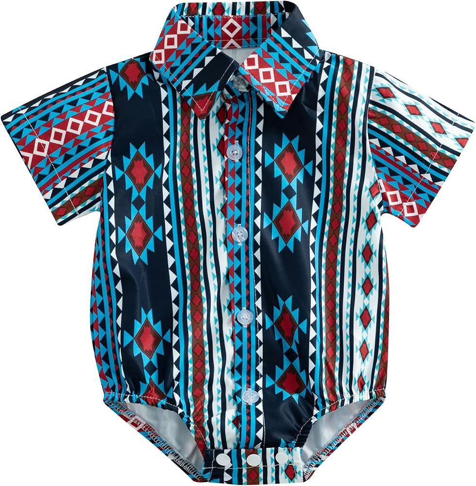 BULINGNA Infant Baby Boy Cowboy Shirt Romper One-Piece Jumpsuit Western Clothes | Amazon (US)
