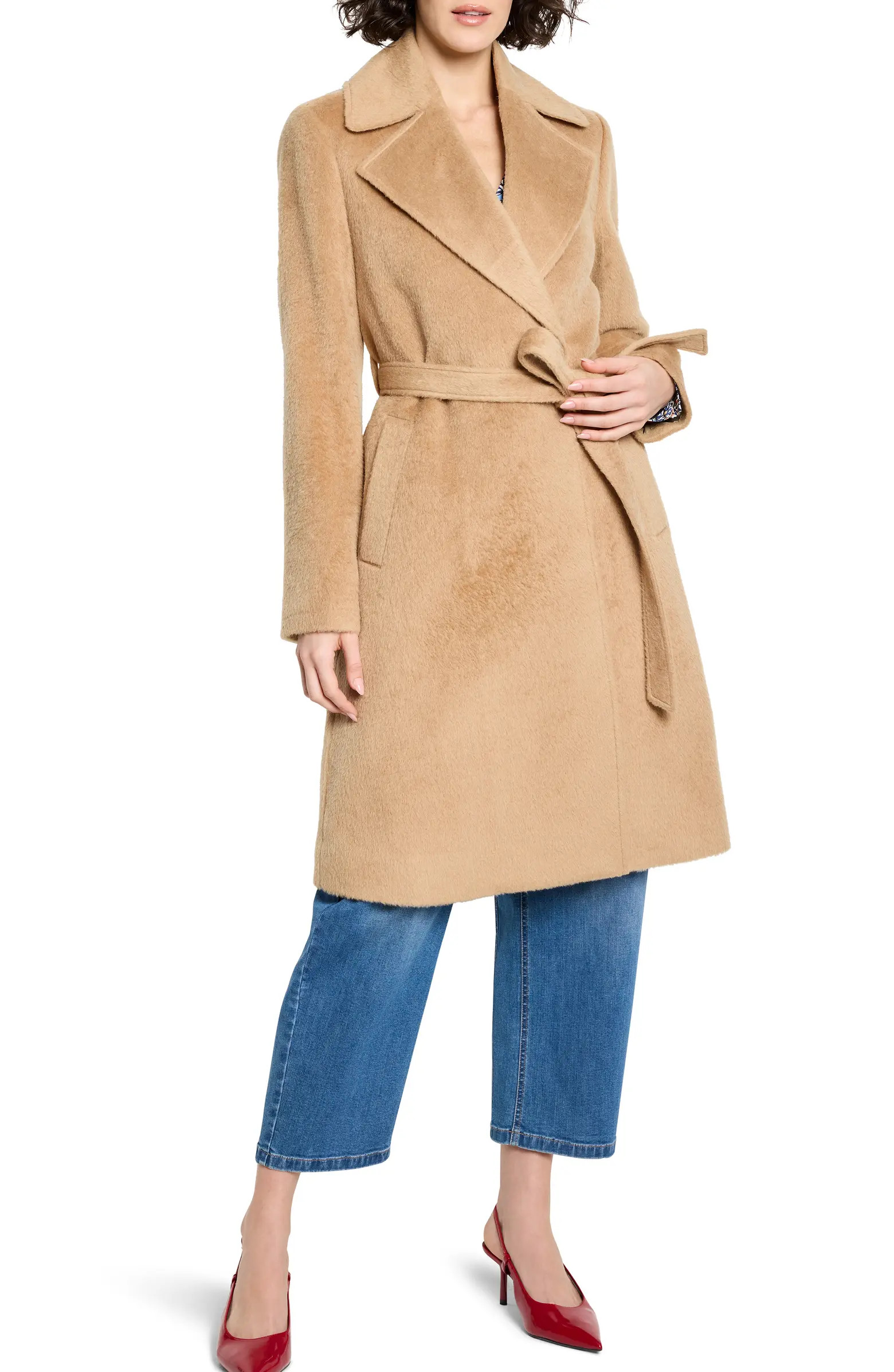 NIC+ZOE Wool Blend Belted Wrap Coat | Nordstrom | Nordstrom