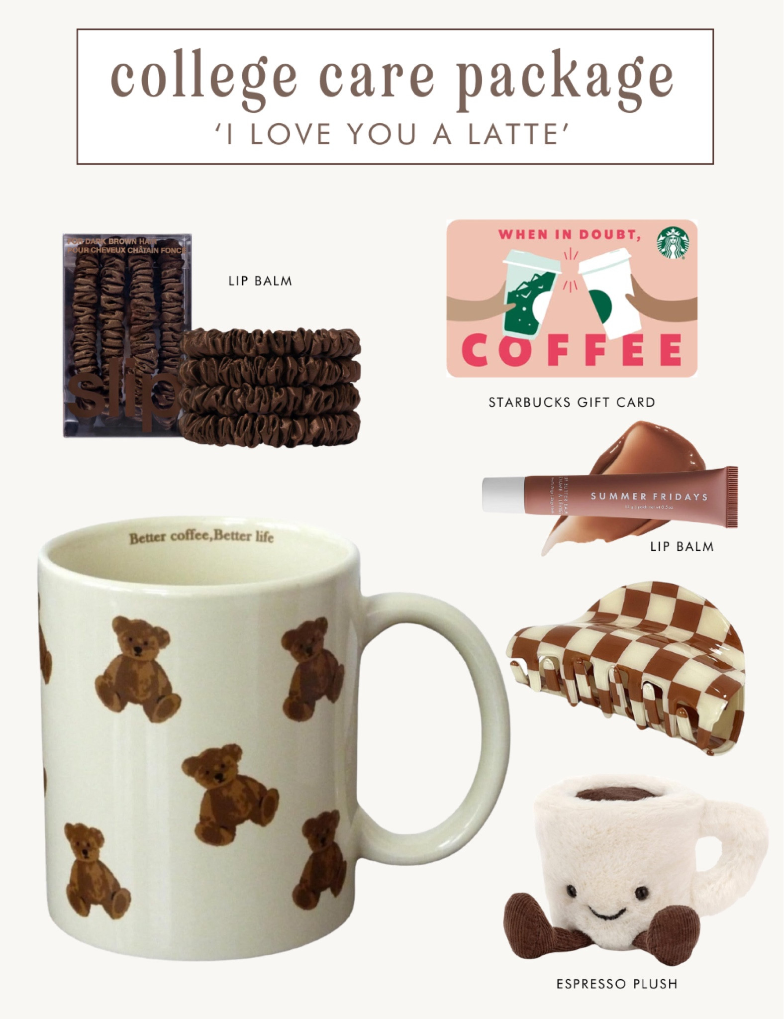 ‘I love you a latte’ college care package 